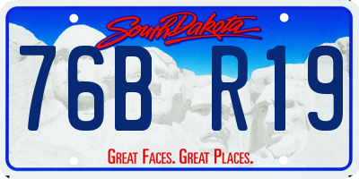 SD license plate 76BR19