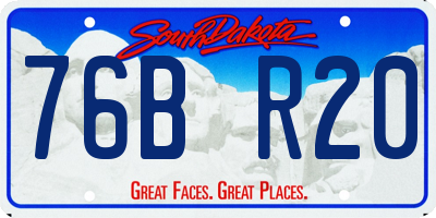 SD license plate 76BR20