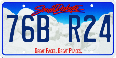 SD license plate 76BR24