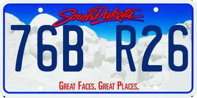 SD license plate 76BR26
