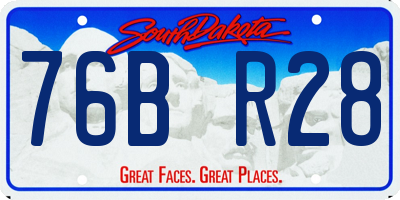 SD license plate 76BR28