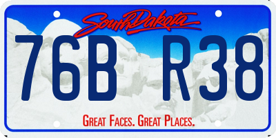 SD license plate 76BR38
