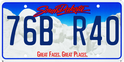 SD license plate 76BR40