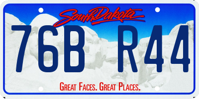SD license plate 76BR44