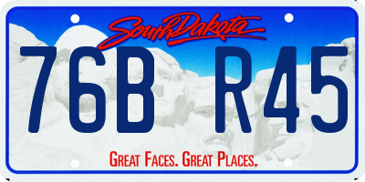 SD license plate 76BR45