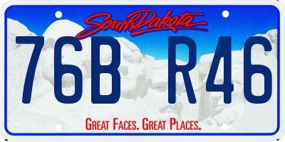 SD license plate 76BR46