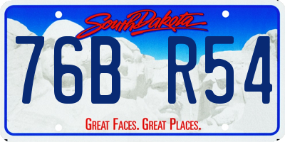 SD license plate 76BR54