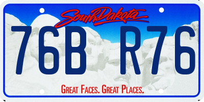 SD license plate 76BR76