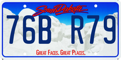 SD license plate 76BR79