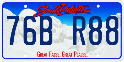 SD license plate 76BR88