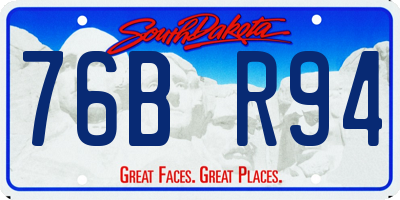 SD license plate 76BR94