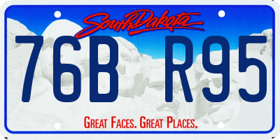 SD license plate 76BR95