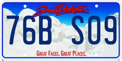 SD license plate 76BS09
