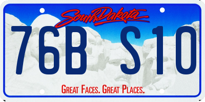 SD license plate 76BS10