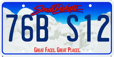 SD license plate 76BS12