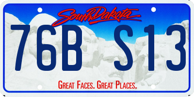 SD license plate 76BS13