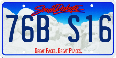 SD license plate 76BS16