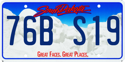 SD license plate 76BS19