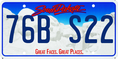 SD license plate 76BS22