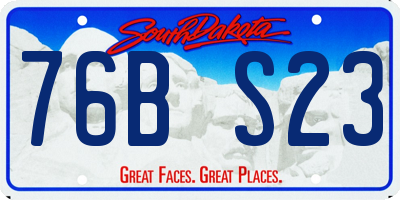 SD license plate 76BS23