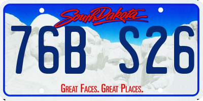 SD license plate 76BS26