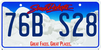 SD license plate 76BS28