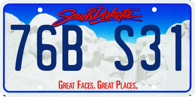 SD license plate 76BS31
