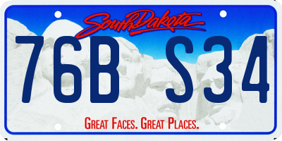 SD license plate 76BS34