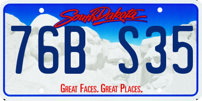 SD license plate 76BS35
