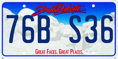 SD license plate 76BS36