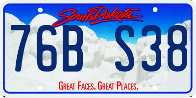 SD license plate 76BS38