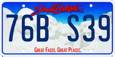 SD license plate 76BS39