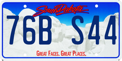 SD license plate 76BS44