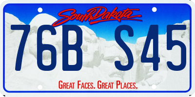 SD license plate 76BS45
