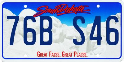 SD license plate 76BS46