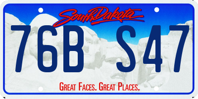 SD license plate 76BS47