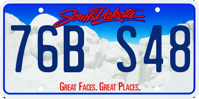 SD license plate 76BS48