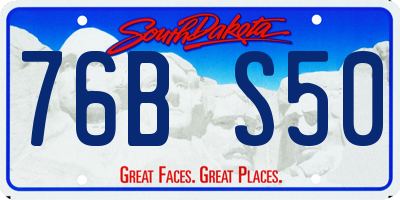 SD license plate 76BS50