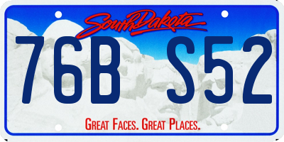 SD license plate 76BS52