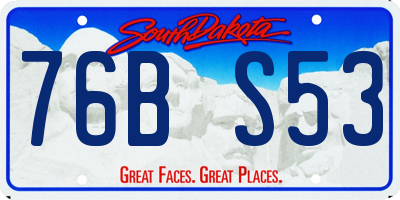 SD license plate 76BS53