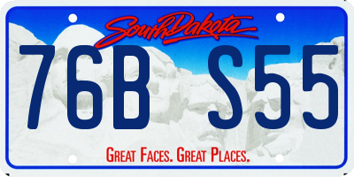 SD license plate 76BS55