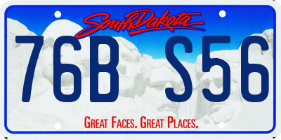 SD license plate 76BS56