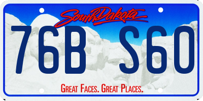 SD license plate 76BS60