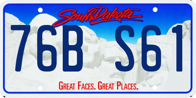 SD license plate 76BS61