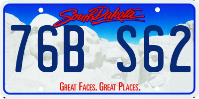 SD license plate 76BS62
