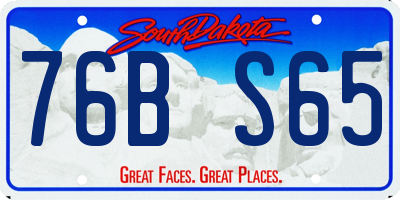 SD license plate 76BS65