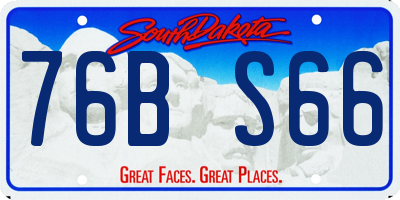 SD license plate 76BS66