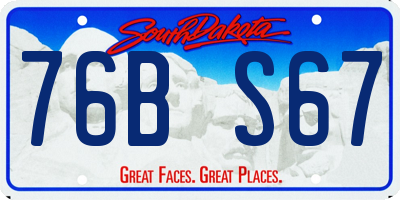 SD license plate 76BS67