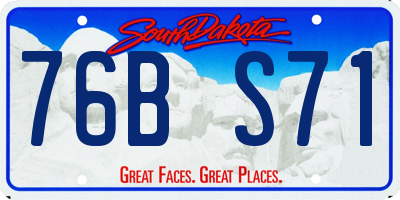 SD license plate 76BS71