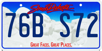 SD license plate 76BS72